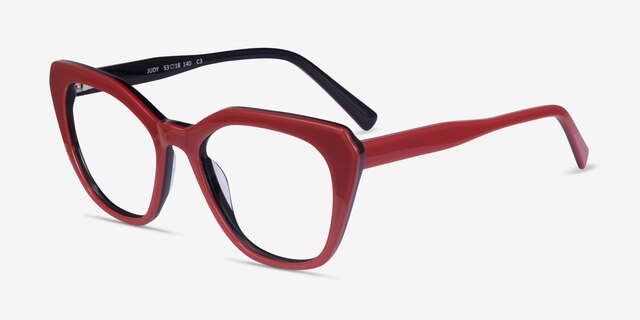 Judy Red AcetateEyeglass Frames from EyeBuyDirect, Angle View