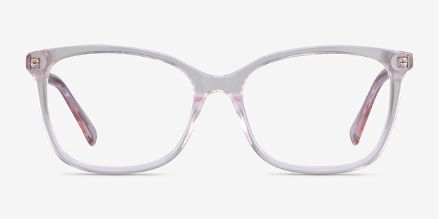 Michelle Clear Pink AcetateEyeglass Frames from EyeBuyDirect, Front View