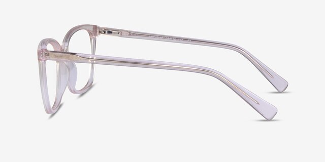 Michelle Clear Pink AcetateEyeglass Frames from EyeBuyDirect, Side View