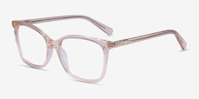 Michelle Clear Brown AcétateMontures de lunettes de vue d'EyeBuyDirect, Vue d'Angle