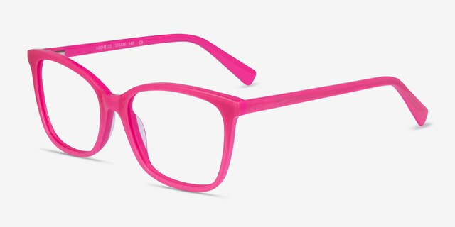 Michelle Pink AcetateEyeglass Frames from EyeBuyDirect, Angle View