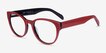 Sarah Red AcetateEyeglass Frames from EyeBuyDirect, Angle View