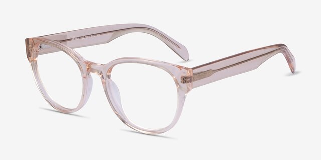 Sarah Clear Brown AcetateEyeglass Frames from EyeBuyDirect, Angle View