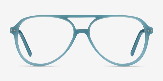 Rewind Blue AcetateEyeglass Frames from EyeBuyDirect, Front View