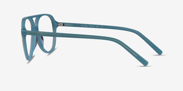 Rewind Blue AcetateEyeglass Frames from EyeBuyDirect, Side View