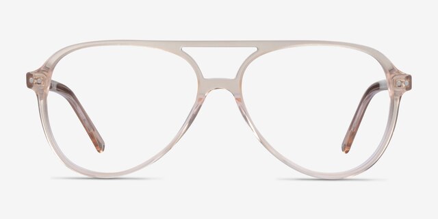 Rewind Clear Brown AcetateEyeglass Frames from EyeBuyDirect, Front View