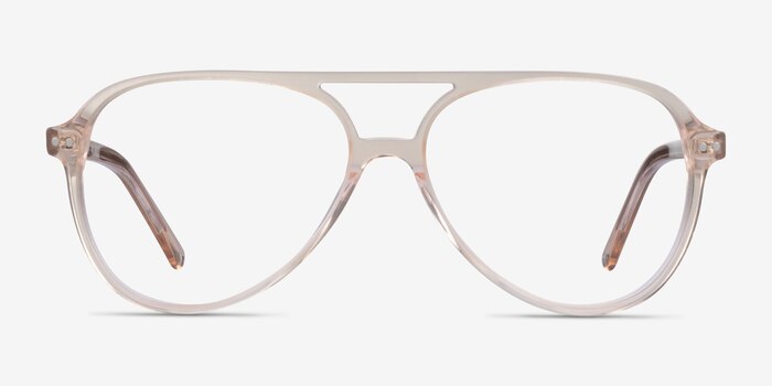 Rewind Clear Brown Acetate Eyeglass Frames from EyeBuyDirect