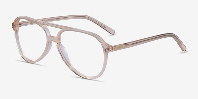 Rewind Clear Brown AcetateEyeglass Frames from EyeBuyDirect, Angle View