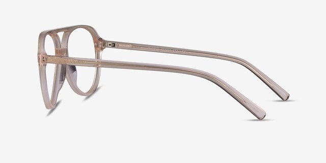 Rewind Clear Brown AcetateEyeglass Frames from EyeBuyDirect, Side View