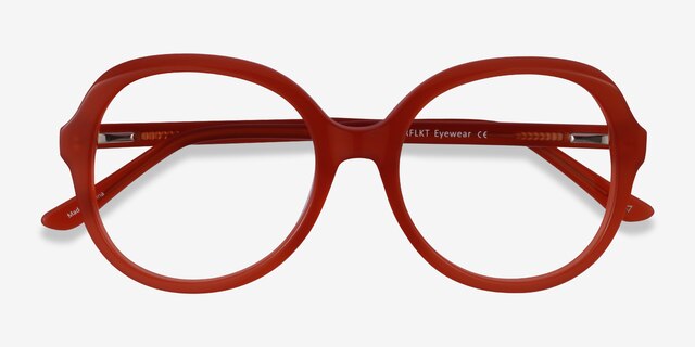 Florescence Burgundy AcetateEyeglass Frames from EyeBuyDirect, Closed View
