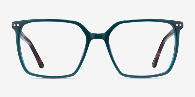 Ephemeral Teal Tortoise AcetateEyeglass Frames from EyeBuyDirect, Front View