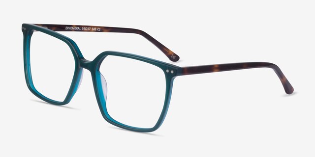 Ephemeral Teal Tortoise AcetateEyeglass Frames from EyeBuyDirect, Angle View