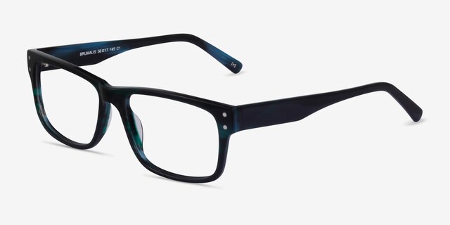 Brumalis Green Striped AcetateEyeglass Frames from EyeBuyDirect, Angle View