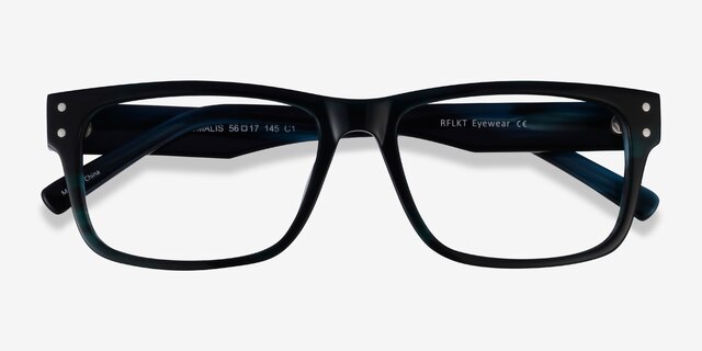 Brumalis Green Striped AcetateEyeglass Frames from EyeBuyDirect, Closed View