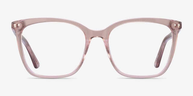 Meliora Clear Pink AcetateEyeglass Frames from EyeBuyDirect, Front View