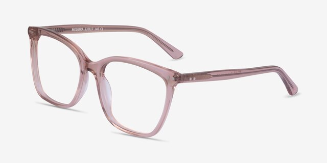 Meliora Clear Pink AcetateEyeglass Frames from EyeBuyDirect, Angle View