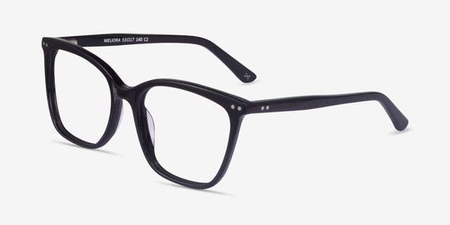 Meliora Black AcetateEyeglass Frames from EyeBuyDirect, Angle View