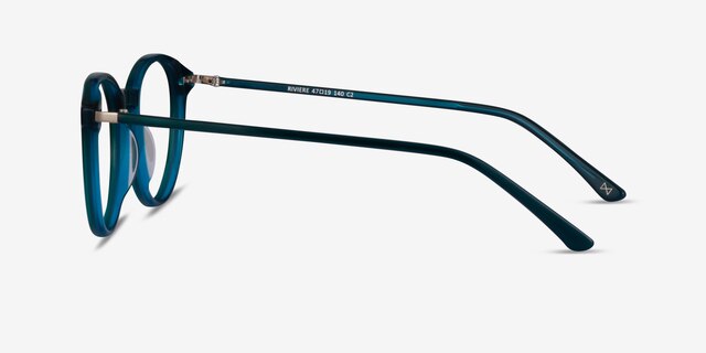 Riviere Teal AcetateEyeglass Frames from EyeBuyDirect, Side View