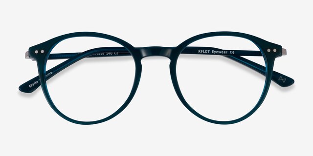 Riviere Teal AcetateEyeglass Frames from EyeBuyDirect, Closed View