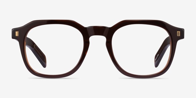 Apricus Clear Brown AcetateEyeglass Frames from EyeBuyDirect, Front View