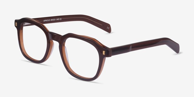 Apricus Clear Brown AcetateEyeglass Frames from EyeBuyDirect, Angle View