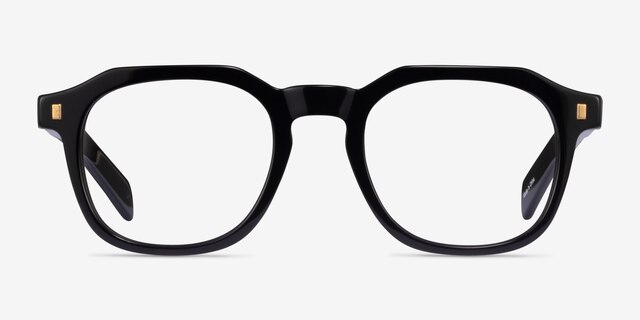 Apricus Black AcetateEyeglass Frames from EyeBuyDirect, Front View