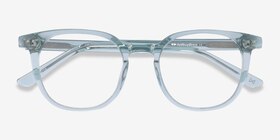Auburn Clear Green Acétate Montures de lunettes de vue d'EyeBuyDirect, Vue Rapprochée