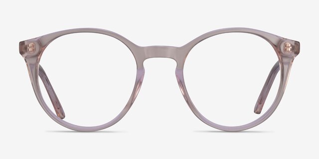 Latta Clear Pink AcetateEyeglass Frames from EyeBuyDirect, Front View