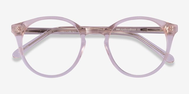 Latta Clear Pink AcetateEyeglass Frames from EyeBuyDirect, Closed View