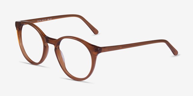 Latta Clear Brown AcetateEyeglass Frames from EyeBuyDirect, Angle View