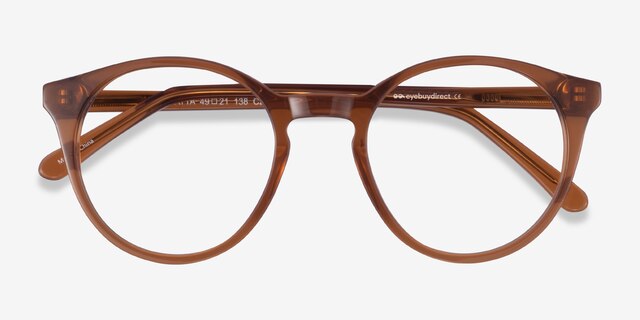 Latta Clear Brown AcetateEyeglass Frames from EyeBuyDirect, Closed View