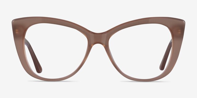 Jenna Clear Brown AcetateEyeglass Frames from EyeBuyDirect, Front View