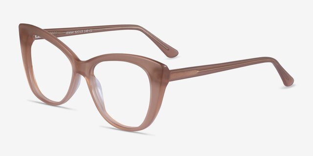 Jenna Clear Brown AcetateEyeglass Frames from EyeBuyDirect, Angle View