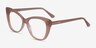 Jenna Clear Brown AcetateEyeglass Frames from EyeBuyDirect, Angle View