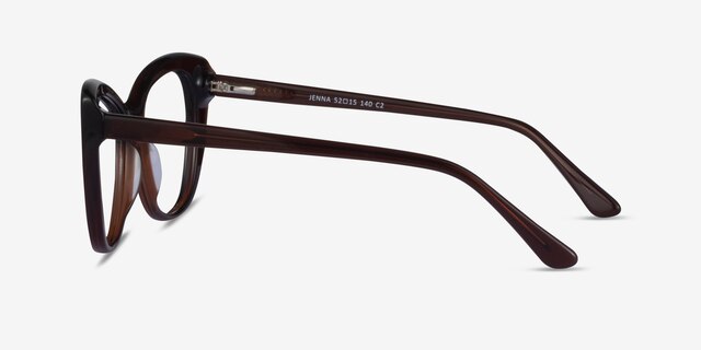 Jenna Dark Brown AcetateEyeglass Frames from EyeBuyDirect, Side View