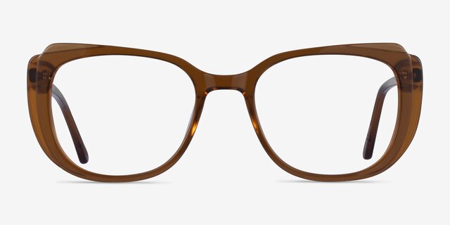 Magnolia Clear Brown AcetateEyeglass Frames from EyeBuyDirect, Front View