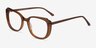 Magnolia Clear Brown AcetateEyeglass Frames from EyeBuyDirect, Angle View