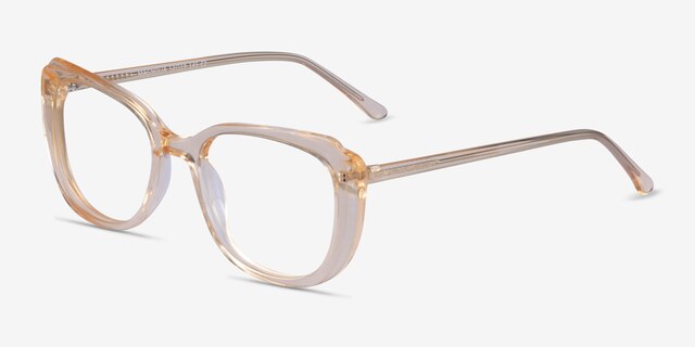Magnolia Clear Yellow AcetateEyeglass Frames from EyeBuyDirect, Angle View