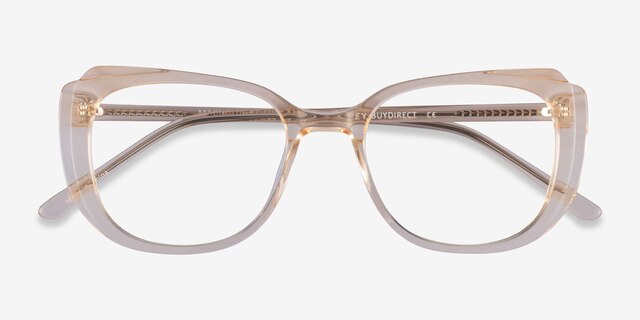 Magnolia Clear Yellow AcetateEyeglass Frames from EyeBuyDirect, Closed View
