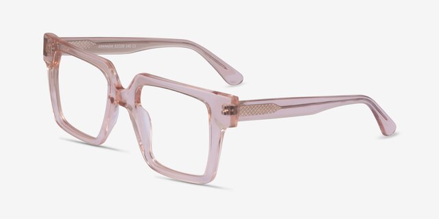 Granada Clear Pink AcetateEyeglass Frames from EyeBuyDirect, Angle View