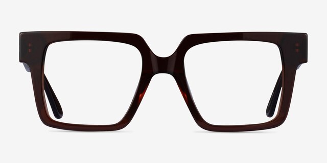 Granada Dark Brown AcetateEyeglass Frames from EyeBuyDirect, Front View