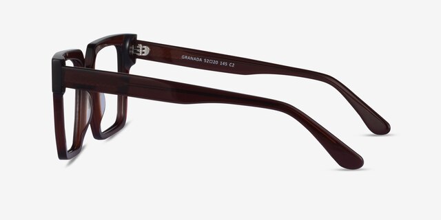 Granada Dark Brown AcetateEyeglass Frames from EyeBuyDirect, Side View