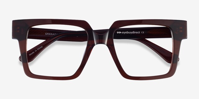 Granada Dark Brown AcetateEyeglass Frames from EyeBuyDirect, Closed View