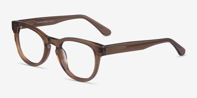 Cezanne Clear Brown AcetateEyeglass Frames from EyeBuyDirect, Angle View