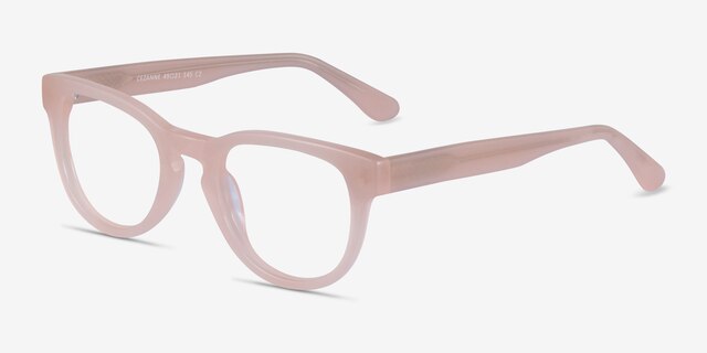 Cezanne Clear Pink AcetateEyeglass Frames from EyeBuyDirect, Angle View