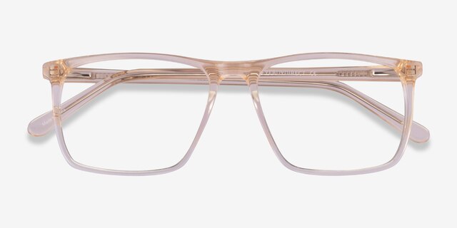 Fairmont Clear Yellow AcetateEyeglass Frames from EyeBuyDirect, Closed View