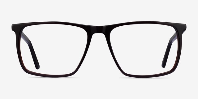 Fairmont Dark Brown AcetateEyeglass Frames from EyeBuyDirect, Front View