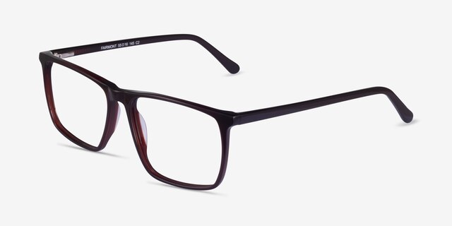 Fairmont Dark Brown AcetateEyeglass Frames from EyeBuyDirect, Angle View