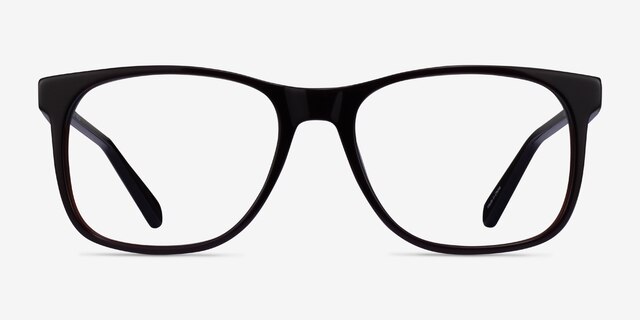 Joshua Dark Brown AcetateEyeglass Frames from EyeBuyDirect, Front View