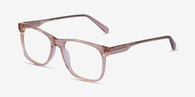Joshua Clear Light Brown AcétateMontures de lunettes de vue d'EyeBuyDirect, Vue d'Angle